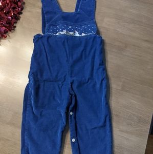 Christmas longalls with smocked nativity scene
